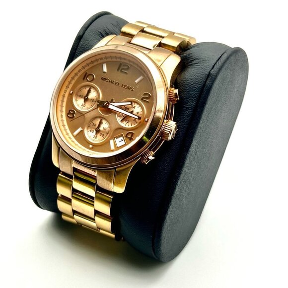 Michael Kors Chronograph Runway Rose Gold Watch MK5128 Extra Links & Working - Picture 5 of 11